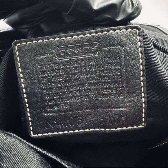 Vintage Coach 6171 Y2K Soho Bag Purse Baguette Jacquard Monogram Leather Black - Picture 6 of 13